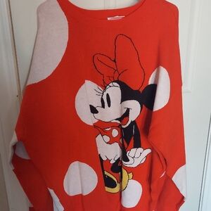 Disney Women's Red and White Minnie Mouse Sweater
